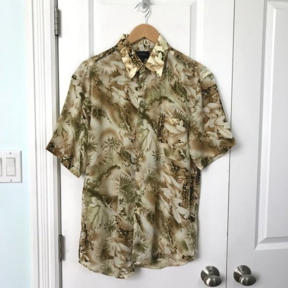 Vintage Passage Mens Hawaiian Dad Short Sleeve Button Up Shirt - Picture 2 of 11